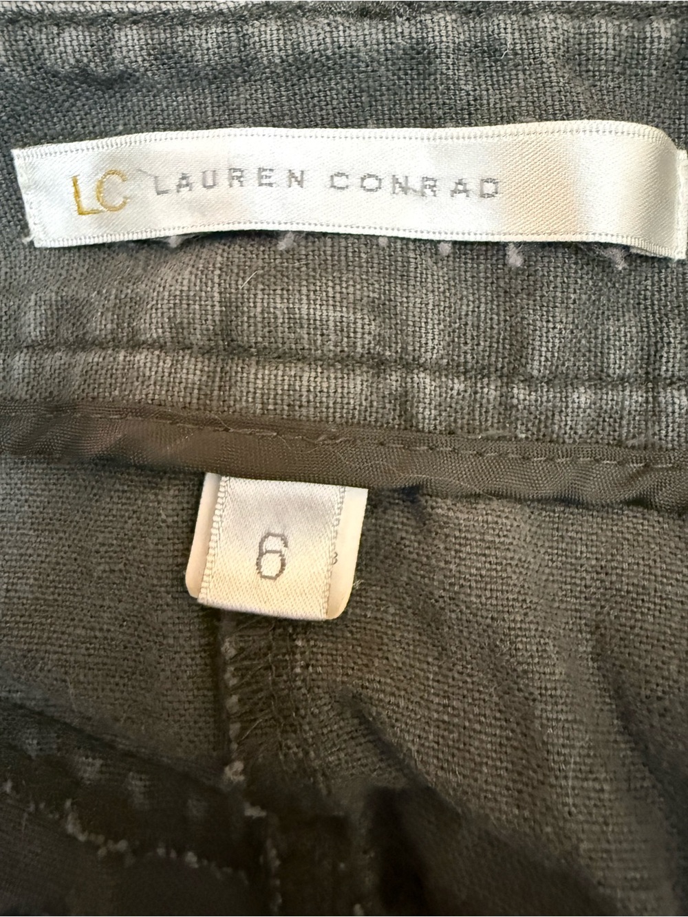 LC Lauren Conrad Olive Green Tie-Hem Casual Shorts - Picture 7 of 7